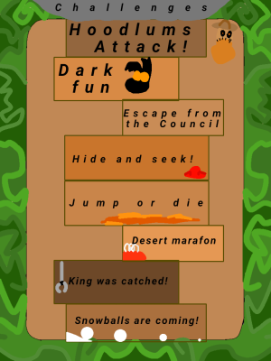 The Challenges menu (Misprint in "marathon (I not english):)