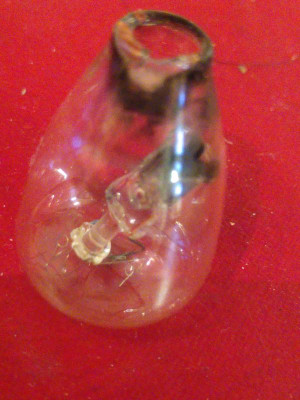 Exploded incandescent fridge lamp