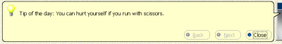 Tip of the day: You can hurt yourself if you run with scissors.