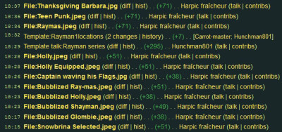 The list of the cropped Rayman Adventures images.