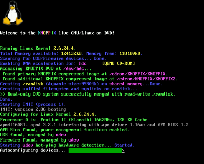 Knoppix loading