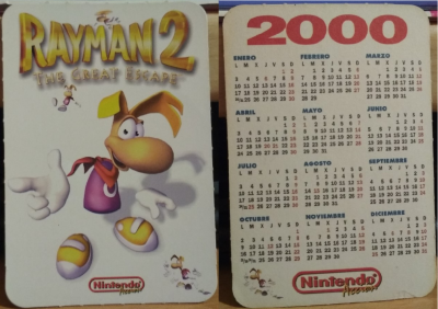 Nintendo Acción's Rayman 2-themed calendar/bookmark