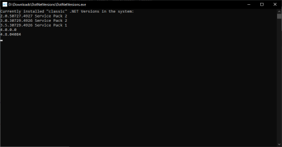 Versions of .NET I have installed
