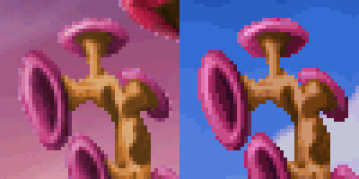 Altered flute tree (left) and regular flute tree (right)
