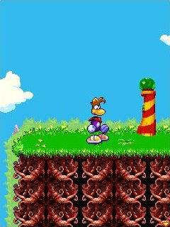 Un lampadaire magique dans la version téléphone portable de Rayman 3.
