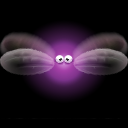 Vue détaillée d'un Lums violet dans les versions PC et Dreamcast de Rayman 2, sans son anneau.