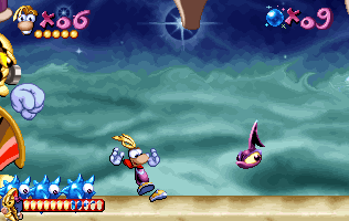 Rayman pourchassé par Mr Sax.