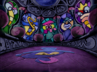 La salle du Château des Délices dans la version PlayStation (NTSC).