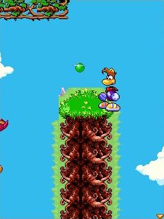 Un Lums vert dans la version téléphone portable de Rayman 3.