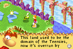 Le début du niveau, où Murfy parle à Rayman.