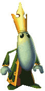 Artwork de Grand Mini couronné, visible dans le manuel de Rayman 2.