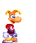 Animation inutilisée de Rayman frappent son corps conte le sol.