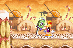 Une sucette sauteuse attaquant Rayman.