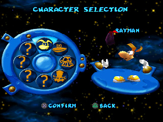 L'écran de sélection du personnage jouable.