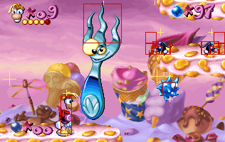 Le masque de collision d'une fourchette, tel qu'on peut le voir dans Rayman Designer.