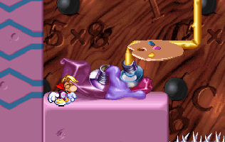 Un tube de gouache et une palette (Rayman pour les Juniors et Les Langues avec Rayman uniquement).