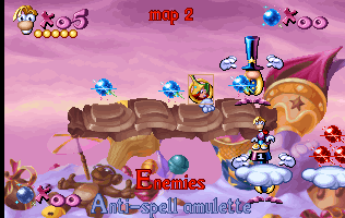 L'amulette anti-sort dans l'éditeur de niveau de Rayman Designer.
