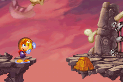 Rayman portant une sphère magique jaune.