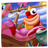 Skops apparait sur une photo dans les crédits du premier Rayman.