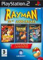 La portada del juego para PlayStation 2 que contiene Rayman M, Rayman Revolution y Rayman 3.
