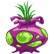 Vue détaillée d'un bulbe violet de Rayman Jungle Run.