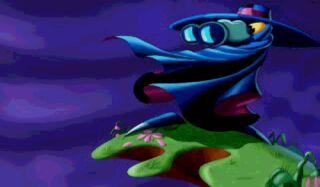 Mr Dark observant les agissements de Rayman à travers ses jumelles.