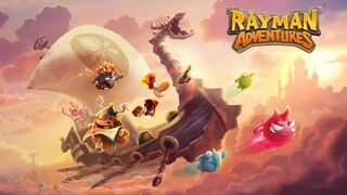 La vaisseau du Capitaine sur le principal artwork représentant Rayman Adventures.
