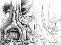 Concept art de la Forêt de Claire-Feuille.
