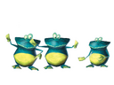 Rendu 3D de trois bébés Globox.