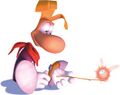 Rayman jouant avec un Lums.