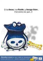 Hardrox sur une affiche publicitaire pour Rayman 2 sur Dreamcast.