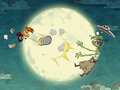 Rayman frappant un Lividstone.