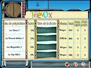 Le menu du Télévox.