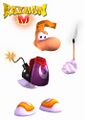 Rayman tenant une bombe.