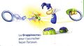 Concept art de Rayman équipé du Grappinocroc. On peut le voir dans l'artbook de Rayman 3, avec un texte différent.
