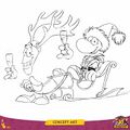 Concept art de Rayman et Ed, le héros du jeu Tonic Trouble, déguisés en Père Noël et en renne.