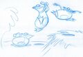 Concept art de Globox en train de sauter.