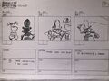 Storyboard de LacmacNapping réalisé par Christophe Pittet, un des graphistes du dessin animé. Les dialogues sont en anglais, mais les descriptions sont en français. "Tamer" ("dompteur", "dresseur") est la façon dont Barbe-Tranchante est nommé dans le doublage anglais.