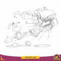 Concept art de Rayman détruisant un Sbire.