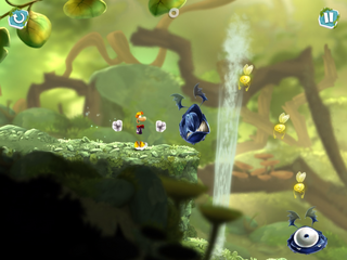 Rayman attaquant un Psyclope.
