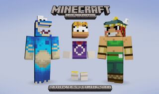 Les skins Minecraft de Rayman, Globox et Barbara.