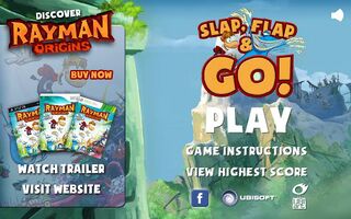 Le menu principal de Slap, Flap and Go.