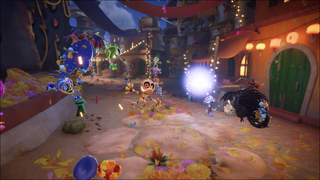 Un niveau à dos de dragon dans la Fiesta de los Muertos.