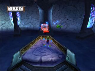 Rayman y Murfy llegan al Concilio de las Hadas y se encuentran con un interruptor de mano.