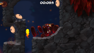 Rayman doit courir sur ce mur.