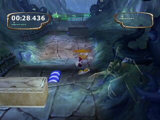 Un poulet-zombie dans Ruines (Rayman M).