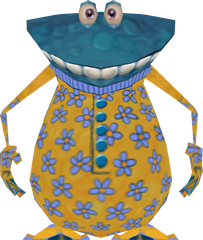 Vue détaillée de la troisième skin de Globox dans Rayman Arena.