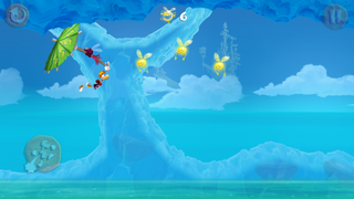 "Plouf !!", le premier niveau de Rayman Fiesta Run.