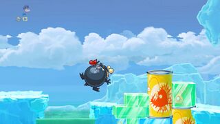 Un dragon serveur embullé dans Rayman Origins.