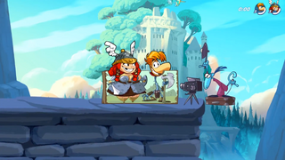 Rayman et Barbara en train de se faire prendre en photo par le Photographe dans Brawlhalla.